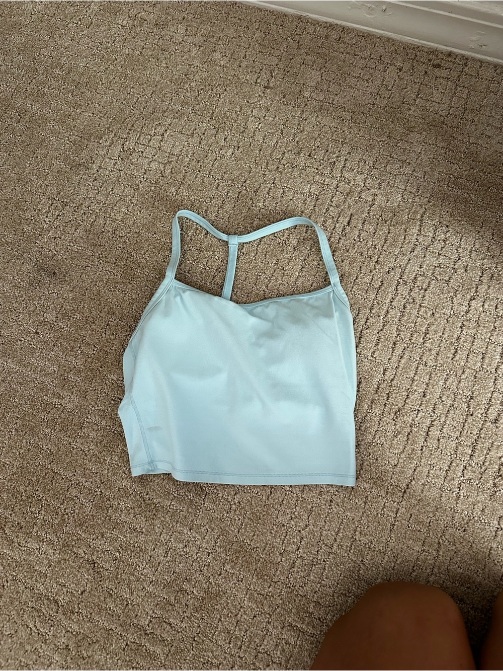 Light Blue Racerback Crop Tank Top